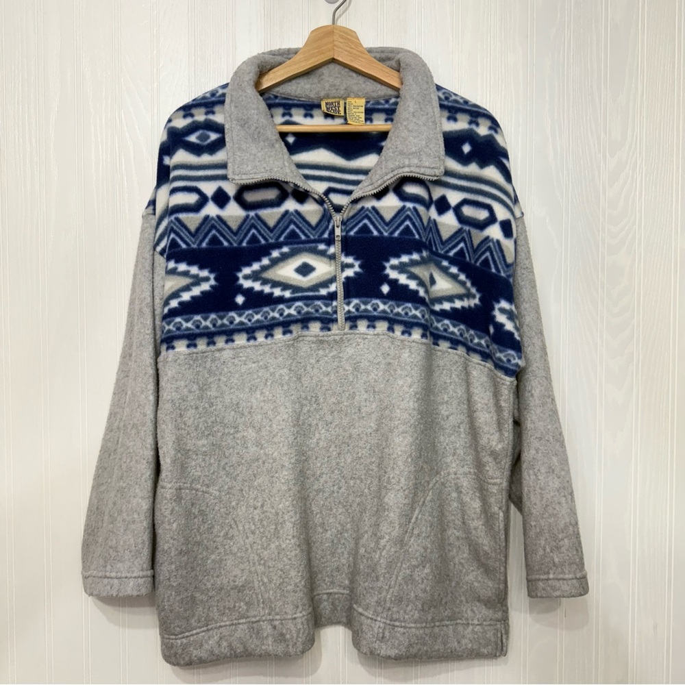 Vintage 90’s North West Blue Fleece pull over shirt size Large